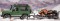 Auto LAND ROVER DEFENDER zelené s návěsem, sněžný skútr a figurka BRUDER 02594