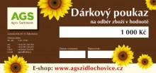 Dárkový poukaz AGS agro sortiment Židlochovice v hodnotě 1000,- Kč