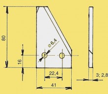 Žabka CASE 1/2 nebroušená Levá 3”/2,8/80 mm horní drážkování