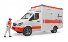 Auto sanitka MERCEDES BENZ SPRINTER s figurkou WORLD