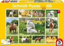 Puzzle Zvířátka na farmě 100 dílů