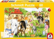 Puzzle Statek a hřebčín 60 dílů