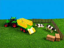 Farma set kravičky, ohrada a traktor s návěsem KIDS GLOBE FARMING