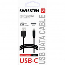 Kabel USB-C 3.1 + USB, 1,2 m, SWISSTEN černý
