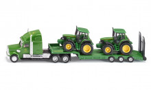 SIKU 1837 Auto tahač s podvalníkem JOHN DEERE a 2 ks traktory JOHN DEERE  6920S 1:87