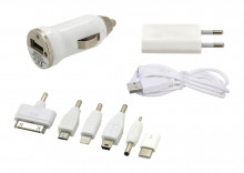 Nabíječka 230/12V 2,1A (Iphone 4-8, miniUSB, microUSB, USB-C)