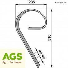 Pero kultivátoru 80 x 10 x 510 mm KOCKERLING
