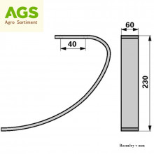 Pero kultivátoru HORSCH 60 x 9 mm