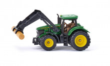 SIKU 1540 Traktor JOHN DEERE s čelním nakladačem na kulatinu