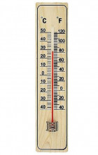 Teploměr TES 50 x 220 mm dřevěný