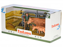 Zvířátka FARMA ZOOLANDIA 6 ks kráva hnědá