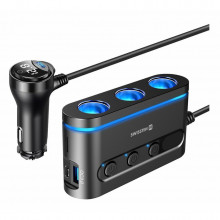 Autoadaptér SWISSTEN 3x autozásuvka, 2x USB-C, 1x USB