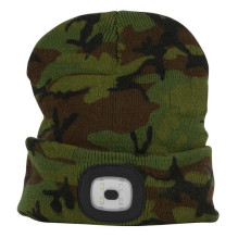 Čepice zimní ARMY s LED svítilnou USB