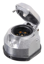 Zásuvka 7 pólů 12V/24V hliník s těsněním COMPASS 07451