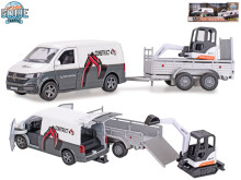 Auto VW transporter s přívěsem a nakladačem KIDS GLOBE TRAFFIC 520458