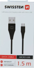 SWISSTEN Micro USB + USB 1,5m černý (6,5mm) 46013