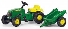 Traktor šlapací JOHN DEERE s návěsem ROLLY TOYS