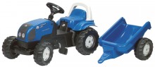 Traktor šlapací LANDINI POWERFARM 100  s návěsem ROLLY TOYS