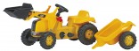 ROLLY TOYS Traktor šlapací CAT LADER s čelním nakladačem a přívěsem 