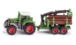 SIKU 1645 Traktor FENDT FAVORIT 926 s vyvážečkou na dřevo 