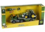 KLEIN 3908 auto s traktorem JOHN DEERE 6215R, čelním nakladačem a nářadím 