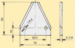 Žabka CASE nebroušená 3″/2,8/80 mm horní drážkování 