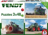 Schmidt Puzzle Traktory FENDT a sklízecí mlátička sada 3 x 48 dílků 