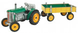 Traktor ZETOR zelený s přívěsem KOVAP 0392 
