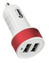 Nabíječka do auta HC-C27 2×USB, bílá 12/24V 