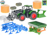 Traktor SET zelený s příslušenstvím KIDS GLOBE FARMING 540479 1:24 