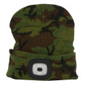 Čepice zimní ARMY s LED svítilnou USB 