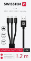 Kabel SWISSTEN 2xUSB-C/Lightning 1,2m černý 48154 